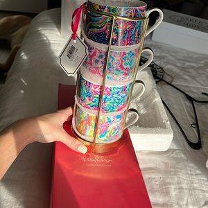 NWT Lilly Pulitzer cappuccino mug set